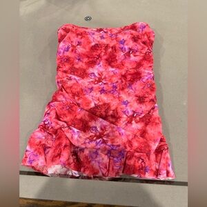 Pink and purple tie die swim dress L
